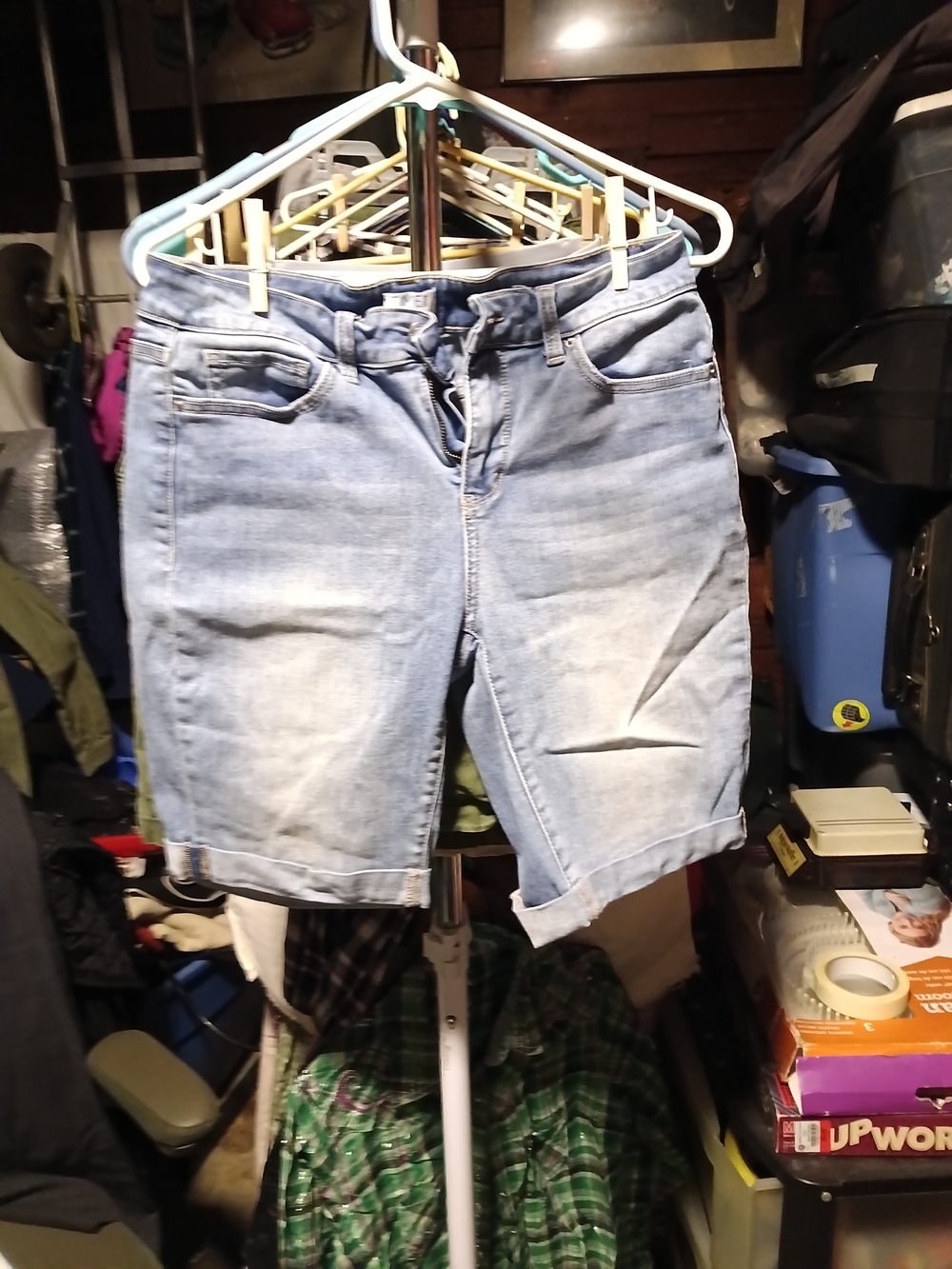 Time and Tru Light Blue Rolled Hem Denim Shorts